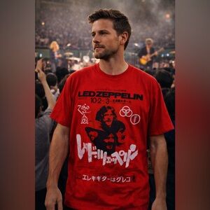 Led Zeppelin Japan 1972 Budokan Band Tee 2XL Official Licensed [000126]